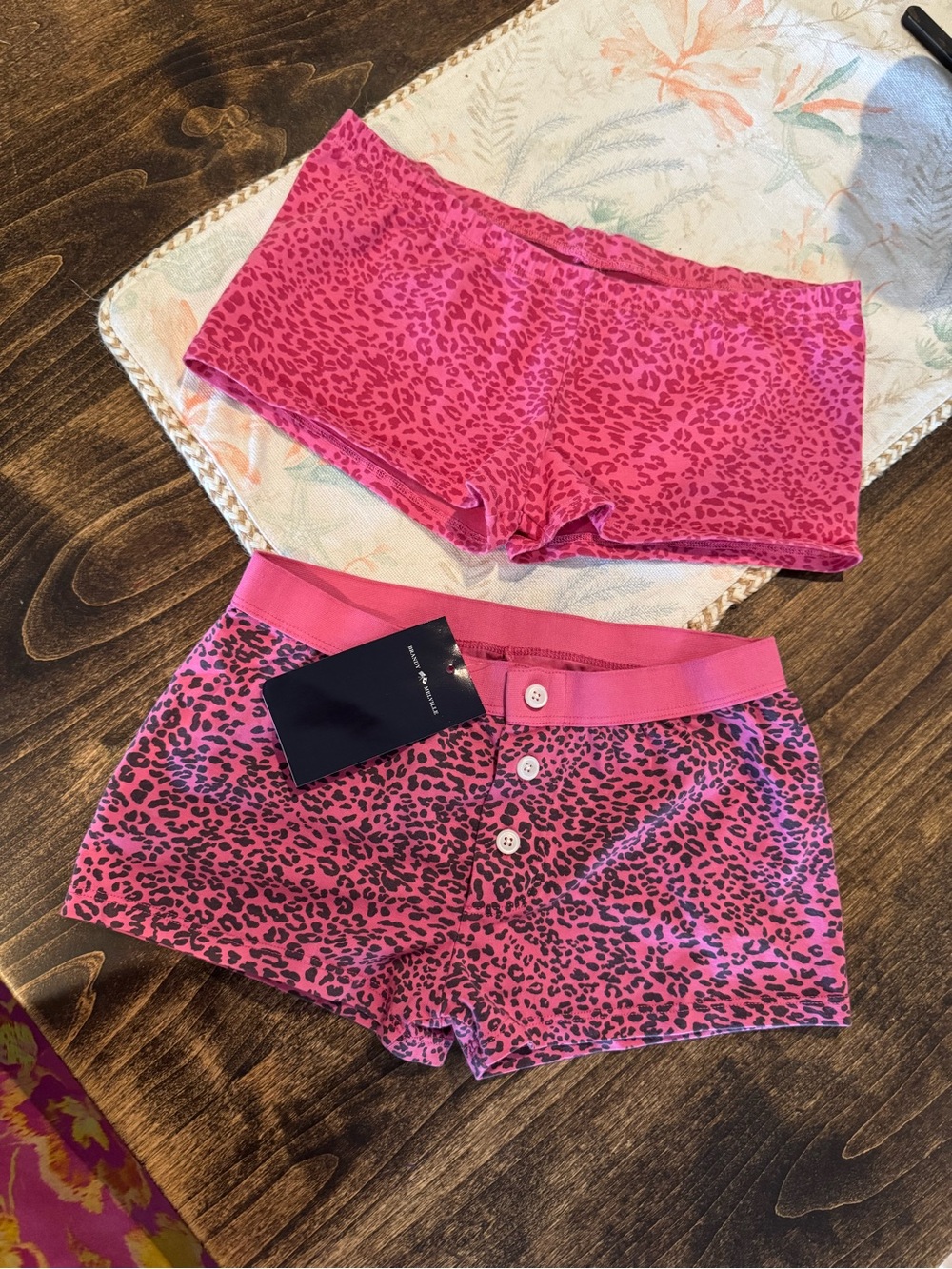 Brandy Melville Pink cheetah shorts set